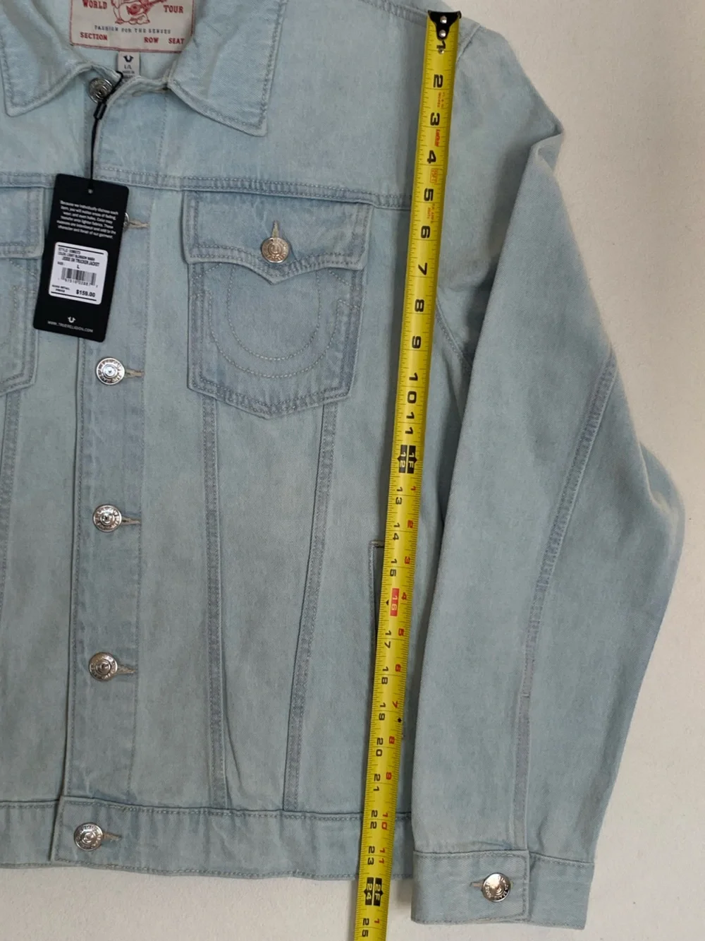 ✨HOST PICK✨ True Religion‎ Light Blue Jesse Denim Trucker Jacket Men L Y2K